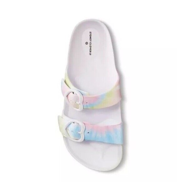 Stoney Clover Lane x Target Rainbow Tie Dye Slide Sandals Size 8 NEW WITH TAGS - Picture 3 of 8